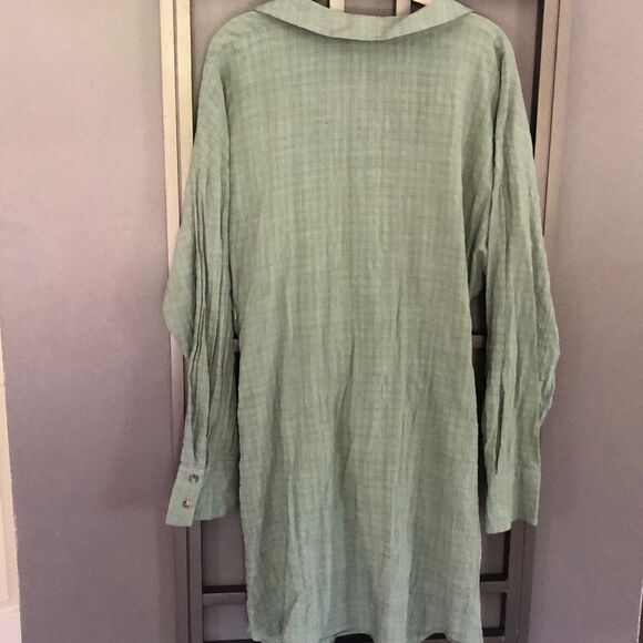ASOS Sage, green long shirt, dress/tunic top size 14 gathered - Picture 5 of 5
